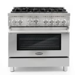 Cosmo 5 Piece Kitchen Appliance Packages with 36" Freestanding Gas Range 36" Wall Mount Range Hood 24" Built-in Fully Integrated Dishwasher French - Thumbnail 9