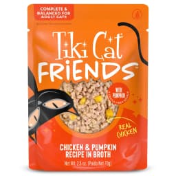 Tiki Cat Friends Wet Cat Food, Chicken & Pumpkin, 2.5 oz. Pouch - Thumbnail 1