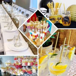 Efavormart 50 Pack | 8" Metallic Gold Foil Food Grade Paper Drinking Straws, Biodegradable Disposable Party Straws - Thumbnail 5