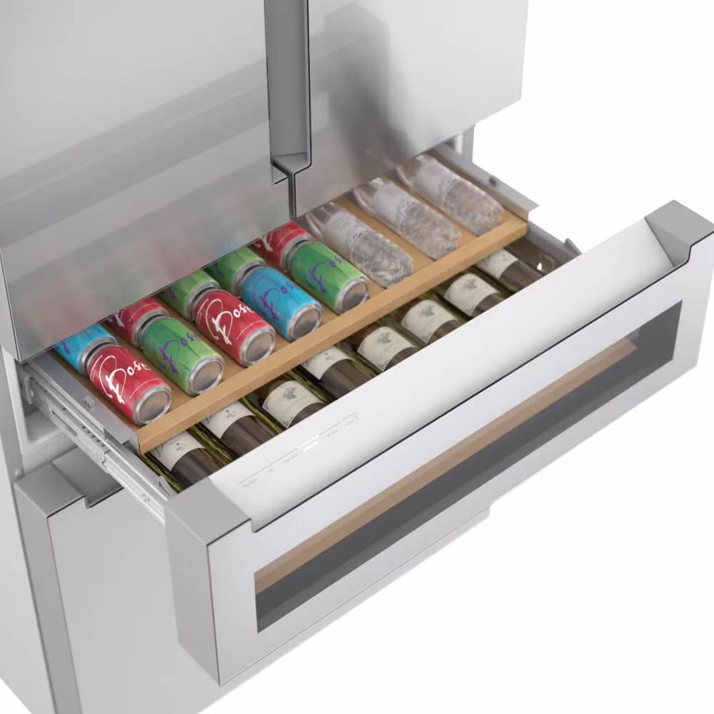 Bosch B36CL81ENG 20.5 Cu. Ft. Stainless Steel Counter-Depth 4-Door Smart Refrigerator - Thumbnail 5