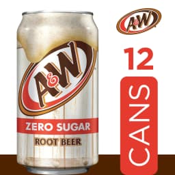 A&W Zero Sugar Root Beer Soda Pop, 12 fl oz, 12 Pack Cans - Thumbnail 11