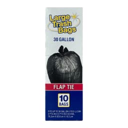Basic Large Trash Bags, 30 Gallon, Flap Tie, 10 Bags - Thumbnail 6