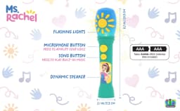 Ms. Rachel Sing Along Microphone, Includes Built-in Music and Lights, Children Ages 18+ Months - Thumbnail 10