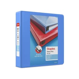 Staples Heavy Duty 2" 3-Ring View Binder Periwinkle (24689) 56291-CC/24689 - Thumbnail 1