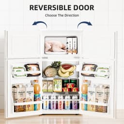 FREE VILLAGE 2.45 Cu.Ft Mini Fridge with Freezer,Compact Mini Refrigerator with Double 2 Door,Adjustable Temperature,Full Size - Thumbnail 6
