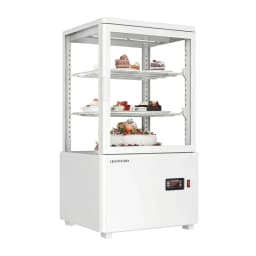 Upstreman Countertop Pastry Refrigerated Display Case, 2.0 Cu.Ft/56L Commercial Display Refrigerator 3-Tier Cake Fridge, CD20 White - Thumbnail 1