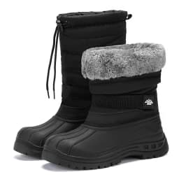 Men's Waterproof Hiking Winter Snow Boots Insulated Fur Liner Lightweight Outdoor Tall Boots - Thumbnail 2