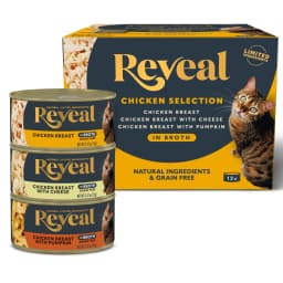 Reveal Pet Food, Natural Wet Cat Food, Chicken in Broth Variety Pack, 2.47 oz Cans - Thumbnail 1