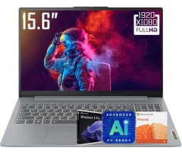 Lenovo IdeaPad Slim 3i Laptop, 15.6" FHD 1920 x 1080 LCD Display, Intel N150, Win 11 Pro (8GB DDR5 RAM - 128GB UFS) - Thumbnail 1