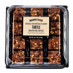 Marketside Bite Sized Turtle Chocolate Brownies, 13.3 oz, 12 Count (Shelf-Stable) - Thumbnail 1