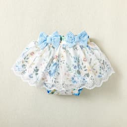Kucnuzki 0 Months Newborn Baby Girl Clothes Romper Shorts Set 3 Months Fly Sleeve Pure Color Casuak Rompers Top Elastic Floral Mesh Panel Shorts Headband 3PCS Set Blue - Thumbnail 10