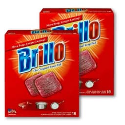 Brillo Steel Wool Soap Pads, Long Lasting, Original Scent Cleaning, 18 Count (Original, 18 Count (Pack of 2)) - Thumbnail 1
