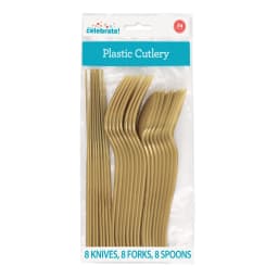 24 Count Gold Disposable Plastic Forks by Way To Celebrate - Thumbnail 9