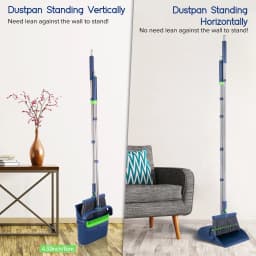 SUGARDAY Broom and Dustpan Combo Set for Home Floors Broom and Dust Pan Combo with Long Handle - Thumbnail 5