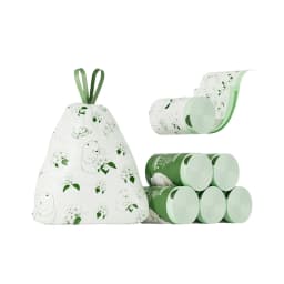 Scented Camellia Drawstring Bags Durable Odor Control 13 Gallon Size For Kitchen And Household Waste Rubbish Bags - Thumbnail 1