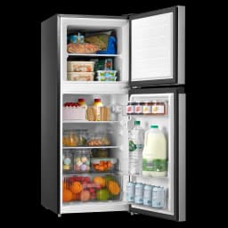 Arctic King 4.5 Cu Ft Two-Door Compact Refrigerator, Stainless Steel Look - Thumbnail 3