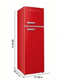 Frigidaire 10 Cu. Ft. Top Mount Retro Refrigerator, Apartment Size Compact Fridge, Red - Thumbnail 4