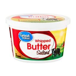 Great Value Salted Whipped Butter, 8 oz Tub - Thumbnail 1