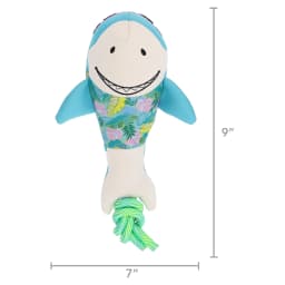 Vibrant Life Summer Floating Shark Plush Dog Toy with Rope, Chew Level 2 - Thumbnail 9