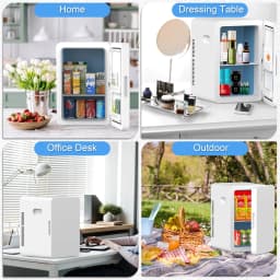 Advwin 22L Mini Fridge Cooler, Compact Personal Refrigerators for Skincare, Beverage, White - Thumbnail 3