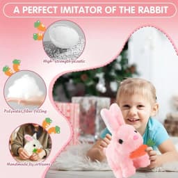 My Realistic Bunny 2025 Easter Real Lifelike Bunny Rabbits That Move Bunbi Hopping Moving Robot Bunny Cute Stuffed Bunny Plush Animals Interactive - Thumbnail 3