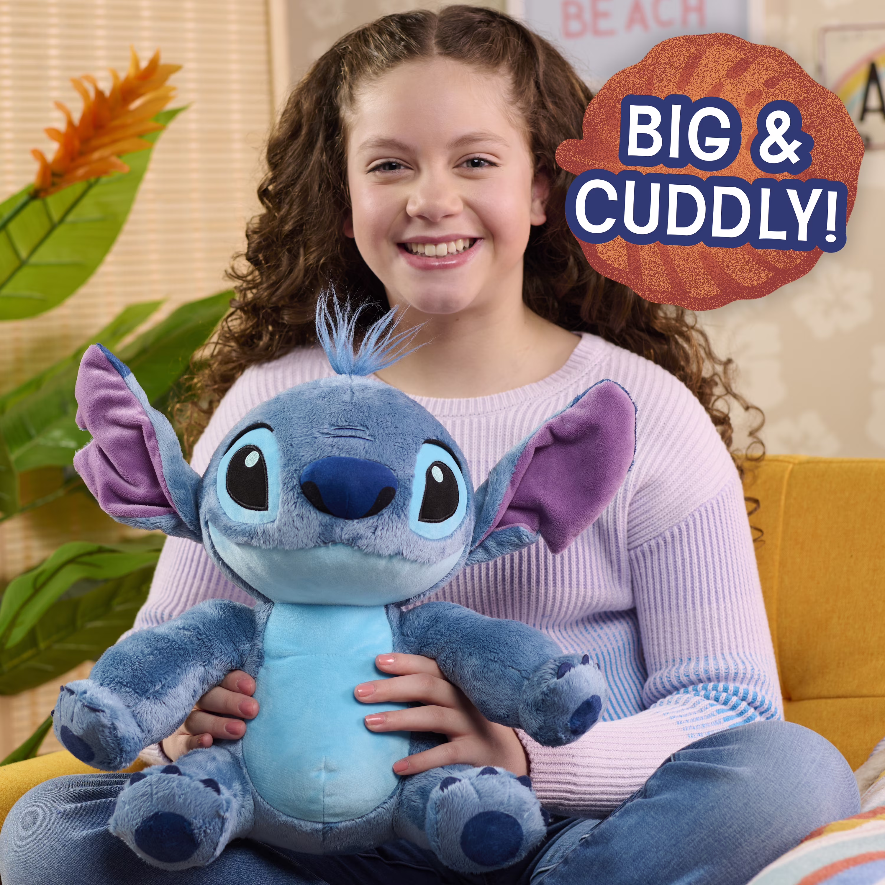 Disney Stitch 14-inch Fuzzy Plush Stuffed Animal, Soft Plush Toy, Kids Ages 2 - Thumbnail 2