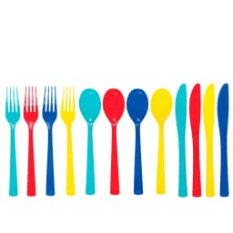 24 Count Multicolor Disposable Plastic Cutlery by Way To Celebrate - Thumbnail 1