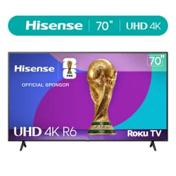 Hisense 70" Class 4K UHD LED LCD Roku Smart TV HDR R6 Series 70R6E4 - Thumbnail 1
