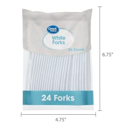 Great Value Plastic Disposable Forks, Basic White, 24 Count - Thumbnail 6