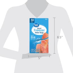 Great Value Slider Zipper Freezer Bags, Quart, 50 Count - Thumbnail 5