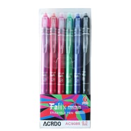 JUMNUYCUH 6Pcs Retractable Erasable Pens, 0.5mm Fine Point Gel Ink Pens, Smooth Writing Pens for Drawing, Journaling and Note Taking, Make Mistakes - Thumbnail 6