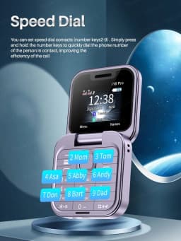 Senior Flip Phone with Dual SIM - Easy-to-Use Elderly Cell Phone, Large Buttons, Loud Sound, 1.3MP Camera & LED Flashlight - Includes 1400mAh Battery, Data Cable - Thumbnail 6