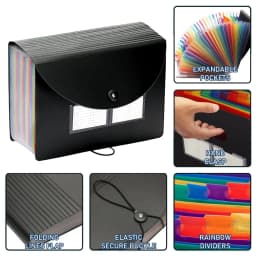Phancir 24 Pocket Accordion File Organizer Thicker - Thumbnail 9