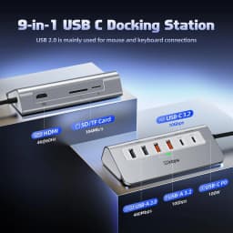USB C Hub 10GBPS 9 in 1 USB 32 Hub with 4K60HZ - Thumbnail 6