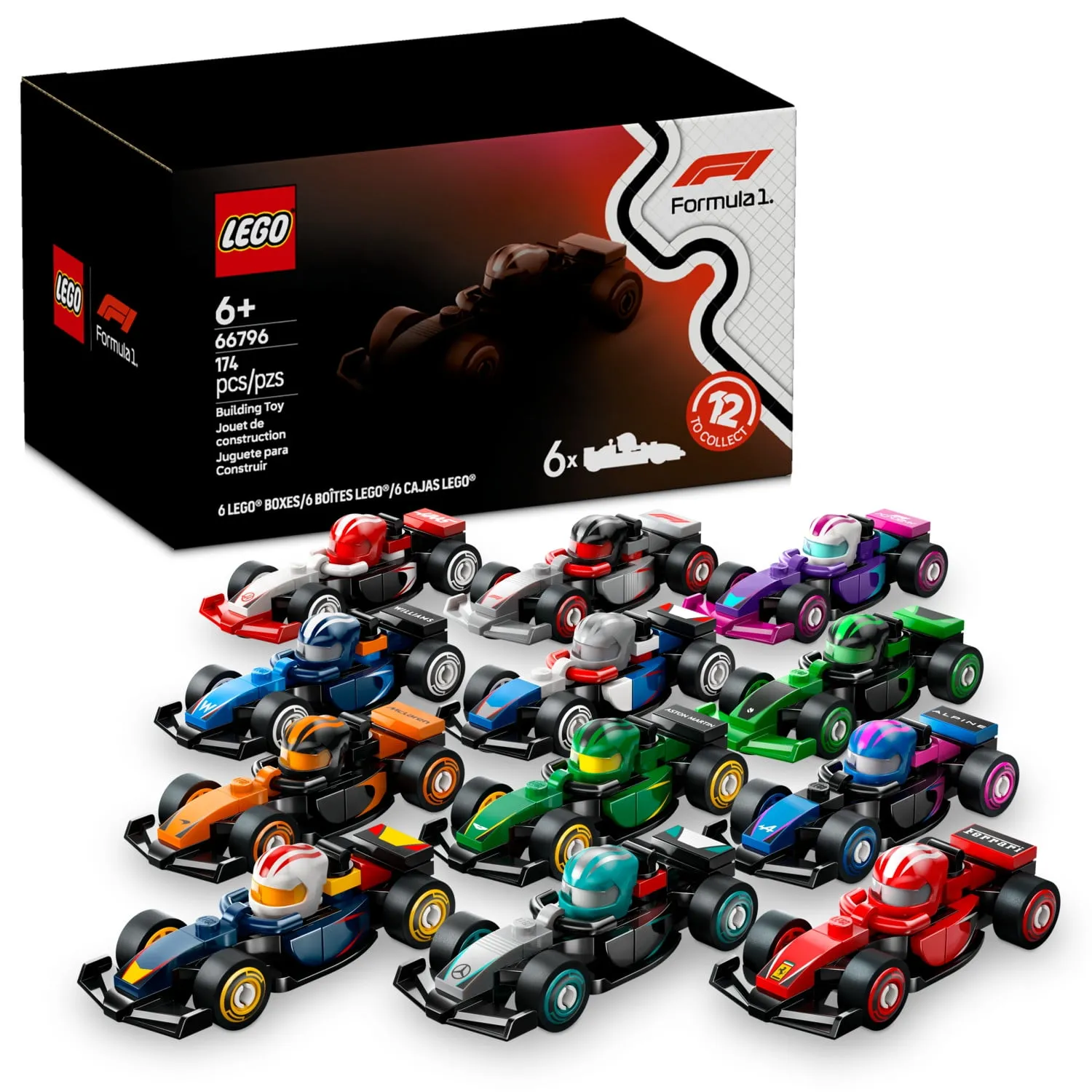 Lego F1 Collectible Race Cars 6 Pack Building Set