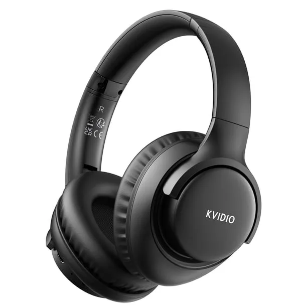 KVIDIO Bluetooth Headphones, Wireless Headphones with Microphone, 65H Running Time, over-Ear Headphones for Computer Lap