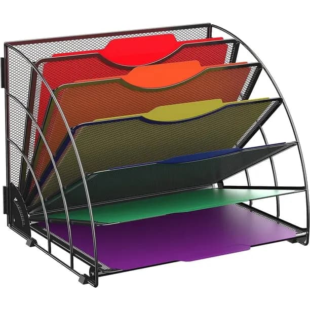 Intige Fan Shaped Desk File Organizer 6
