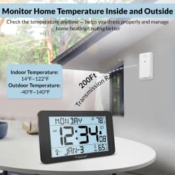 Geevon 108 Atomic Clock with Indoor Outdoor - Thumbnail 6