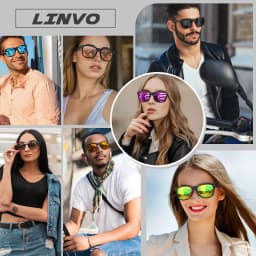 Linvo Classic Square Polarized Sunglasses for Men - Thumbnail 2