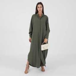 Idopip Women's Abaya Muslim Dresses Batwing Sleeve - Thumbnail 3