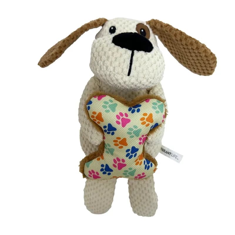 Vibrant Life Tough Buddy Dog with Bone Dog Toy