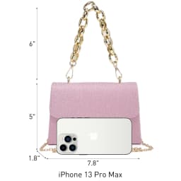 Chain Clutch Purse Glitter Frosted Evening Bag - Thumbnail 4