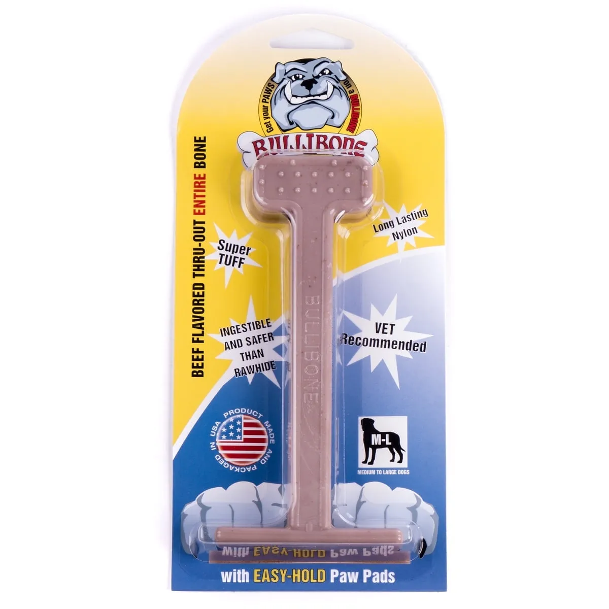 Bullibone Large Beef Flavored Dental Chew Toy for
