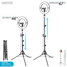 Bower 12 Foldable Ring Light with Adjustable Stand - Thumbnail 3