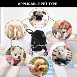 Bestpet Pet Stroller 3 Wheels Travel Folding - Thumbnail 3
