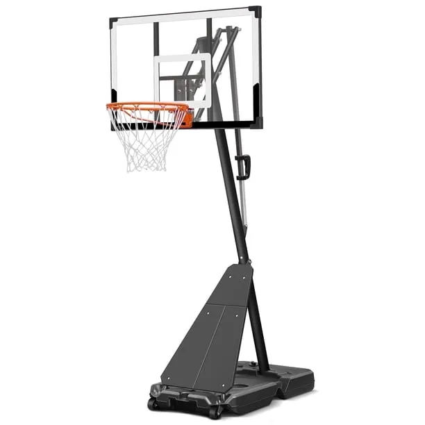 SERAY Basketball Hoop with 4.9-10 feet Height Adjustable for Kids/Adults, Portable Basketball Goal with 44 inch