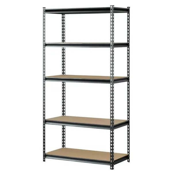 Muscle Rack 5-Shelf Steel Storage Shelf Unit, Silver/Black, 4000 lb Capacity