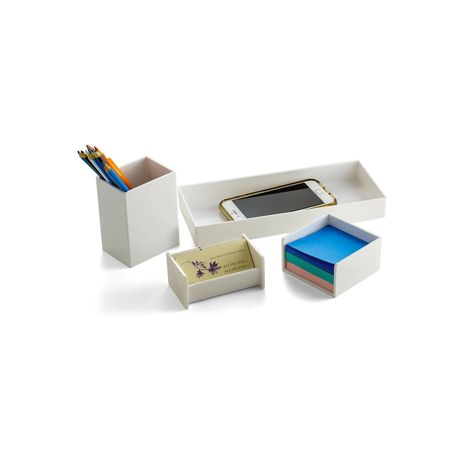 Officemate 4 Piece Desk Organizer Set Plastic