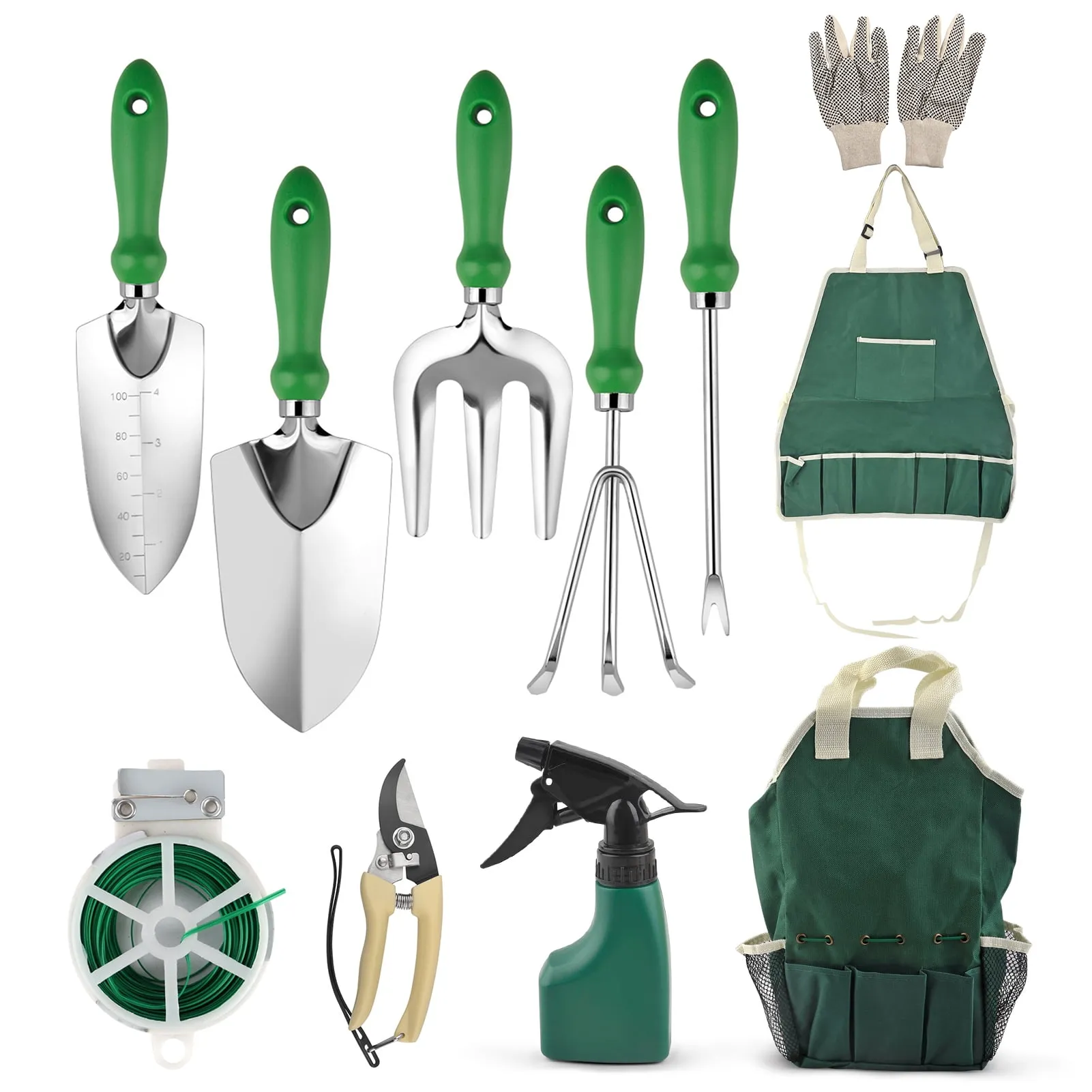 Anself Garden Tools Set 11PCS Heavy Duty Garden
