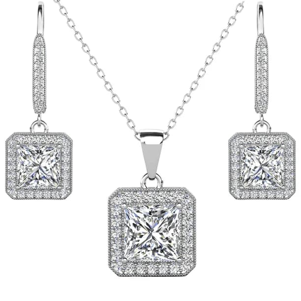 Ivy 18k White Gold Plated Jewelry Set with Simulated Diamond Crystals Gift for Women